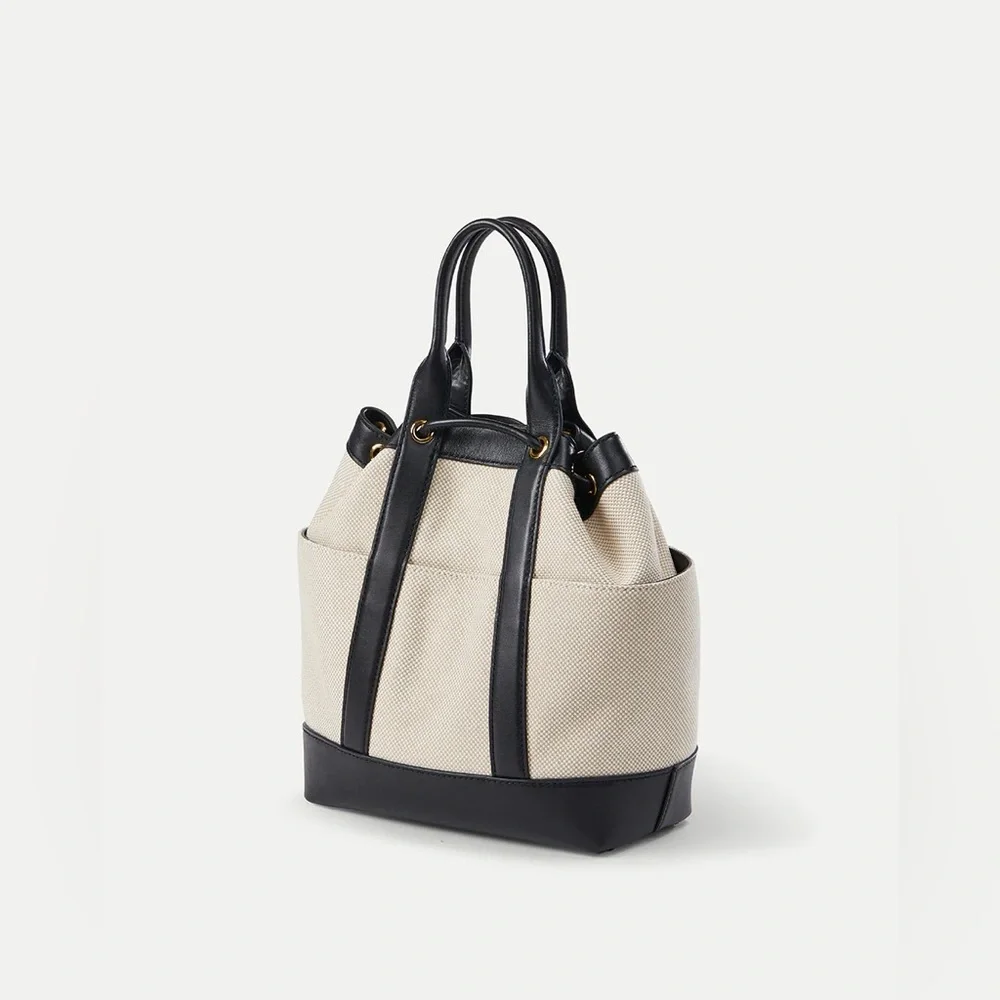 Veronica Beard Canvas and Leather Carry-all Bag - Picture 9 of 11